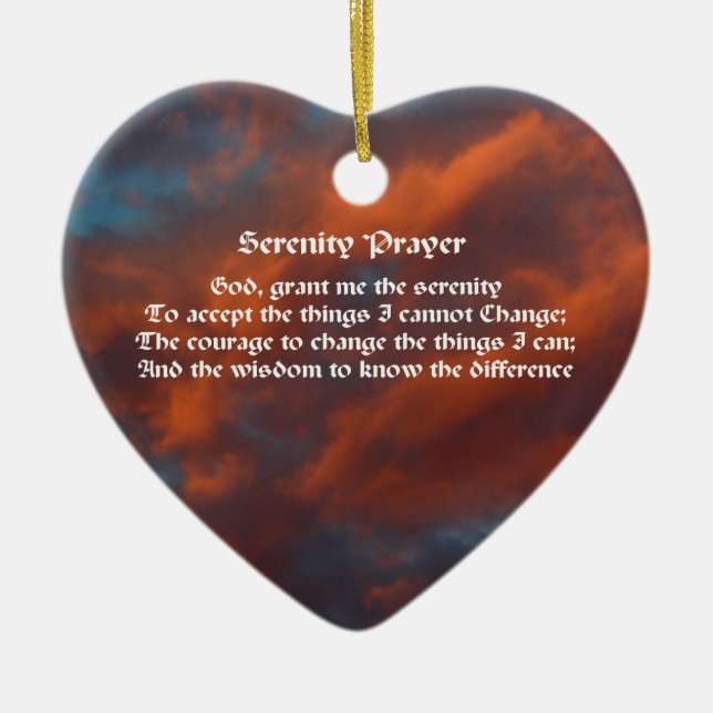Serenity Prayer Morning Sky Inspirational  Ceramic Ornament (Front)