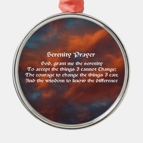 Serenity Prayer Morning Sky Inspirational  Metal Ornament