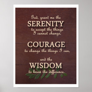 Serenity Prayer Motivational Poster - Portrait
