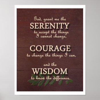 Serenity Prayer Motivational Poster - Portrait by beautifullygifted at Zazzle