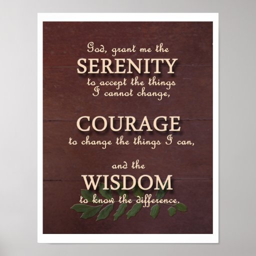 Serenity Prayer Motivational Poster - Portrait | Zazzle