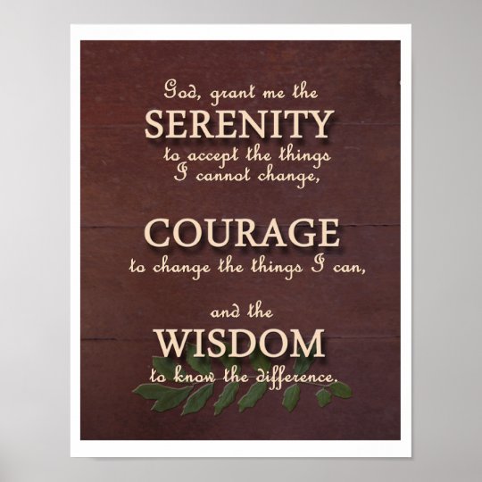 Serenity Prayer Motivational Poster - Portrait 