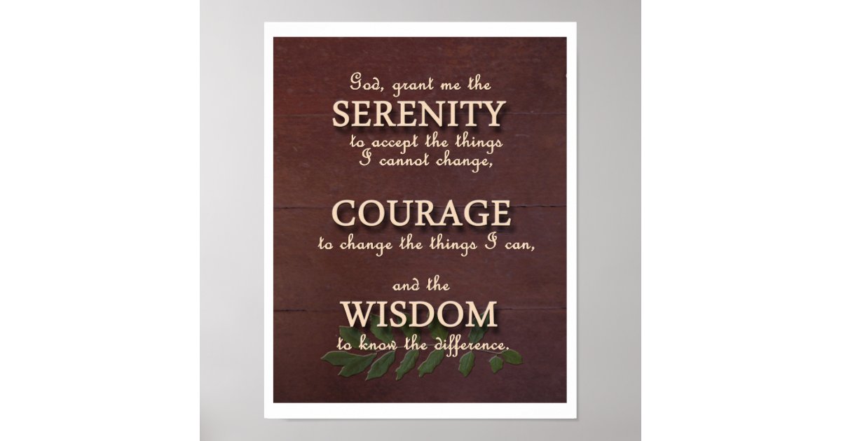 Serenity Prayer Motivational Poster - Portrait | Zazzle