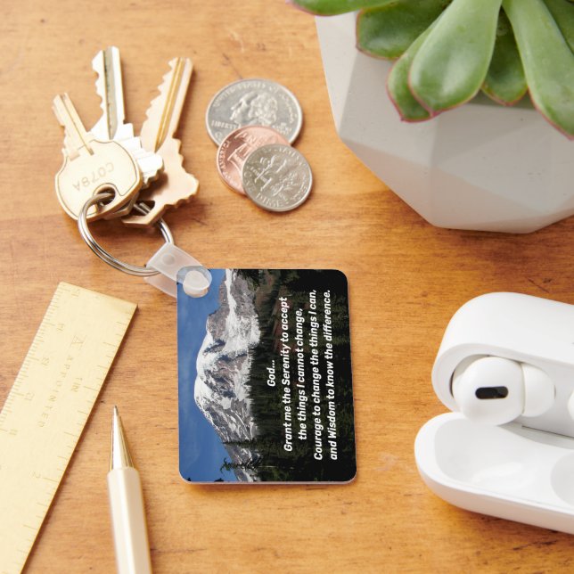 Serenity Prayer Mount Rainier Landscape Keychain (Desk)