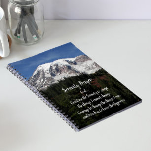 Serenity Prayer Mount Rainier Landscape Notebook