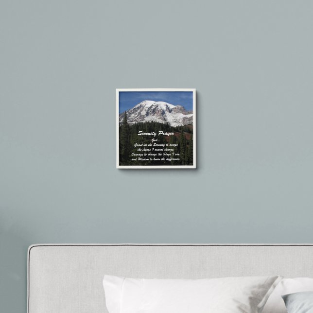 Serenity Prayer Mount Rainier Landscape Peel And Stick Photo Tile (Bedroom)