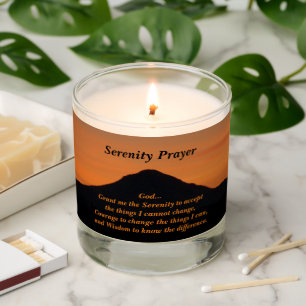 Serenity Prayer Mountain Sunset Landscape Scented Candle
