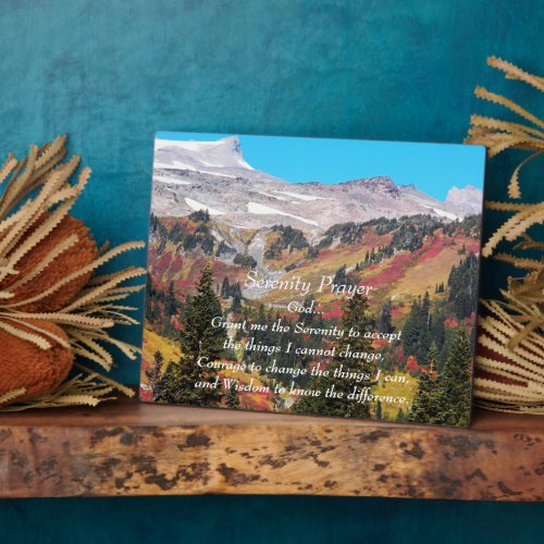 Serenity Prayer Mountain Valley Landscape Plaque