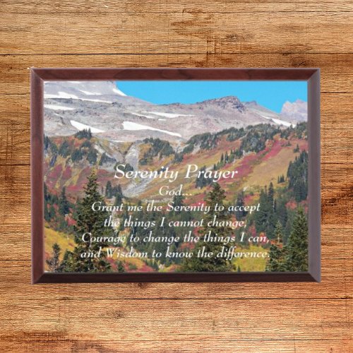 Serenity Prayer Mountain Valley Plaque