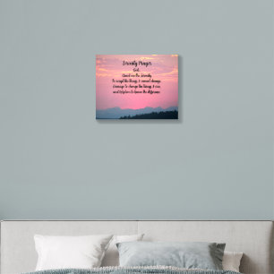 Serenity Prayer Mountains and Pink Sunset Foam Core Photo Tile