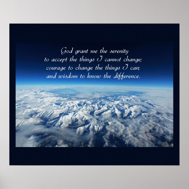 Serenity Prayer & Mountains Poster (Front)