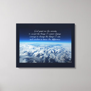 Serenity Prayer &  Mountains Wrapped Canvas Print