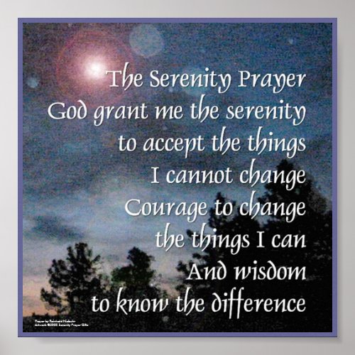 Serenity Prayer Night Light Poster