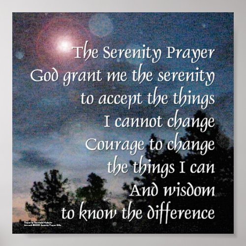 Serenity Prayer Night Light Poster