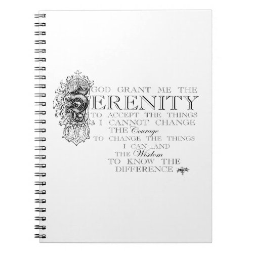 Serenity Prayer Notebook