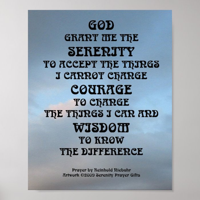 Serenity Prayer Nouveau Sky Poster