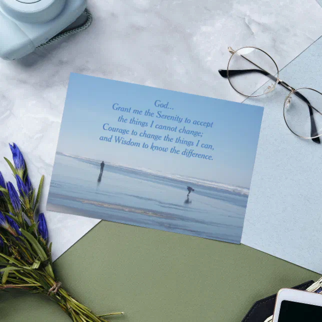 Serenity Prayer Ocean Beach Photo Blank Card Zazzle