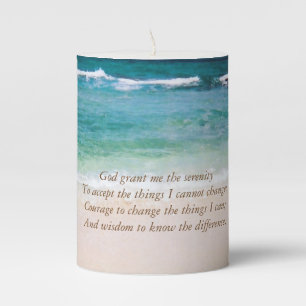 Serenity prayer ocean candle
