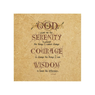 Serenity Prayer: Old English Antique, Strength/Rec Wood Wall Decor