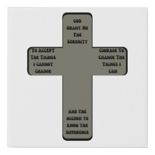 Serenity Prayer On Cross Canvas Wall Art