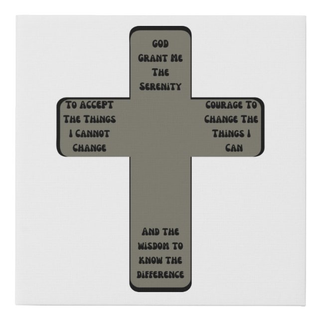 Serenity Prayer On Cross Canvas Wall Art (Front)