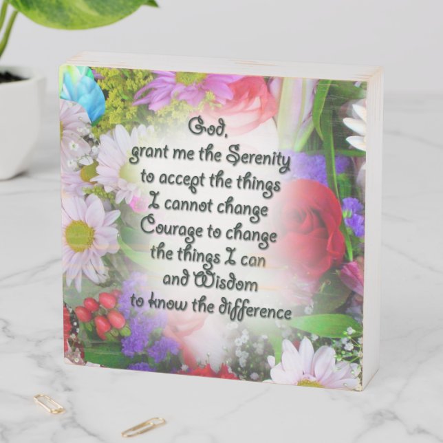 Serenity Prayer on custom wooden box (In Situ Horizontal)