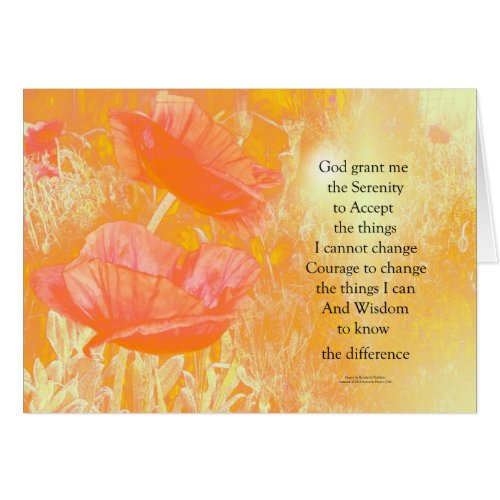 Serenity Prayer Orange Poppy Garden Glow