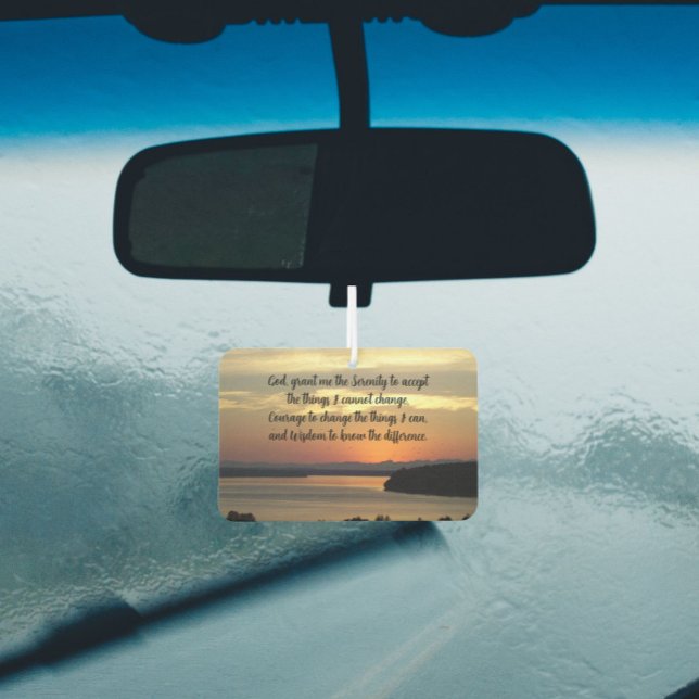 Serenity Prayer Orange Seascape Sunset Air Freshener (In Situ)