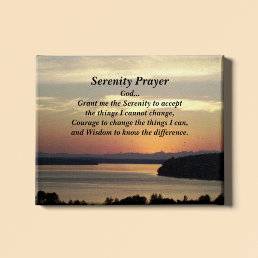Serenity Prayer Orange Seascape Sunset Canvas Print