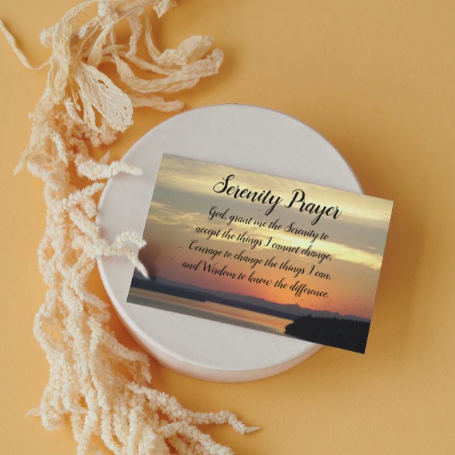 Serenity Prayer Orange Seascape Sunset Magnet (In Situ)