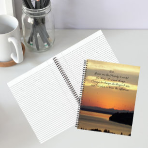 Serenity Prayer Orange Seascape Sunset Notebook