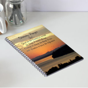 Serenity Prayer Orange Seascape Sunset Notebook