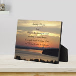 Serenity Prayer Orange Seascape Sunset Plaque<br><div class="desc">Decorative 7 x 5 inch plaque with hinge featuring the photo image of an orange seascape sunset along with the inspirational words of the Serenity Prayer printed in black,  stylized script. Makes a thoughtful gift for family members and friends!</div>