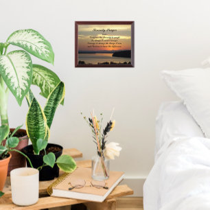 Serenity Prayer Orange Seascape Sunset Wall Plaque
