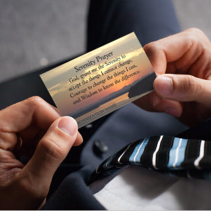 Serenity Prayer Orange Sunset Business Card