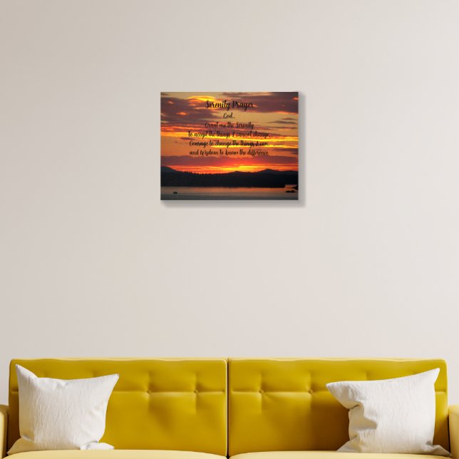 Serenity Prayer Orange Sunset Landscape Foam Core Photo Tile (Living Room)
