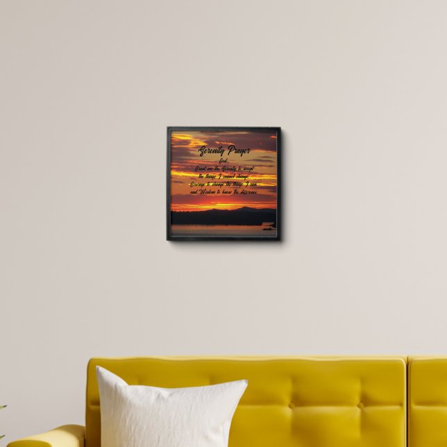 Serenity Prayer Orange Sunset Landscape Peel And Stick Photo Tile (Living Room)