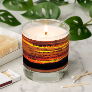 Serenity Prayer Orange Sunset Landscape Scented Candle