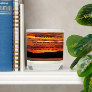 Serenity Prayer Orange Sunset Landscape Scented Candle