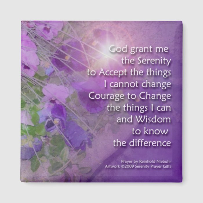 Serenity Prayer Pansy Magnet