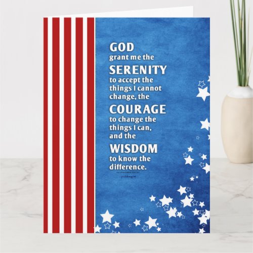 Serenity Prayer Patriotic USA StrengthRecovery Card