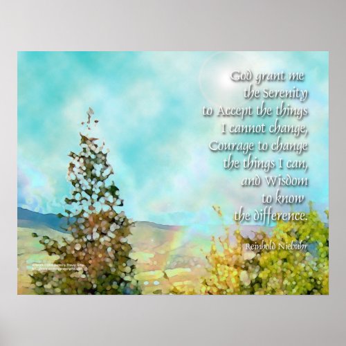 Serenity Prayer Peaceful Landscape Poster