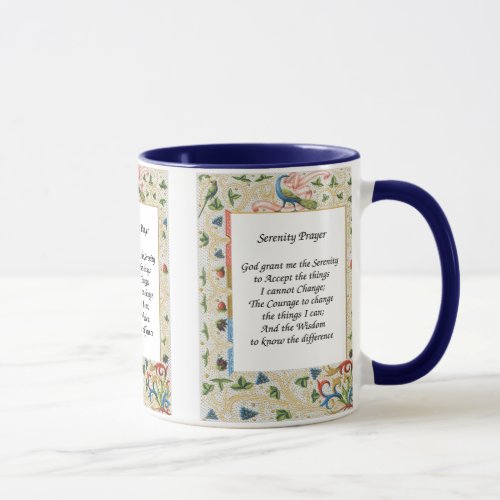 Serenity Prayer Peacock Design Motivational Mug