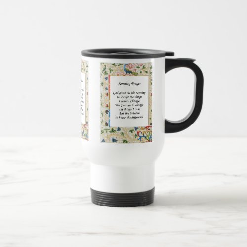 Serenity Prayer Peacock Motivational Travel Mug