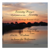 color ocean printed acrylic plaque Alcoholics Anonymous gift Serenity Prayer 