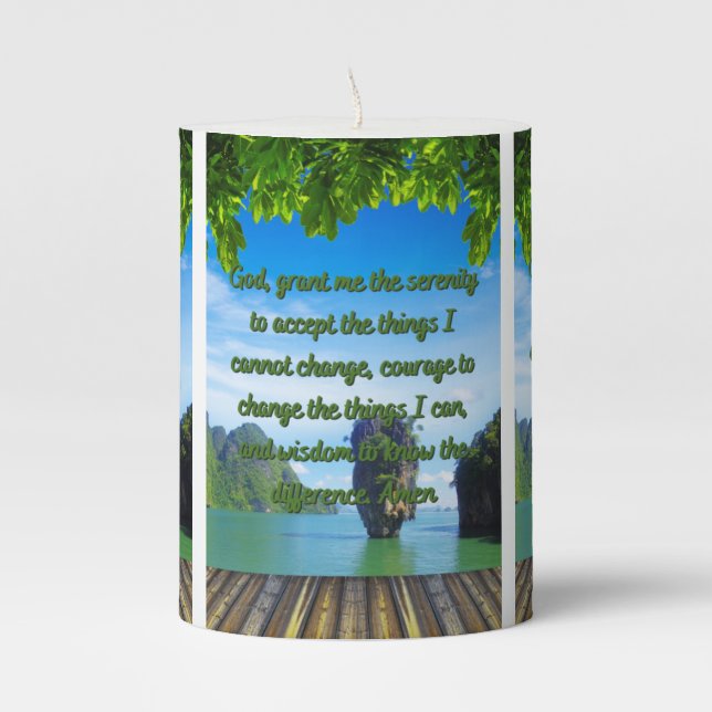 Serenity Prayer Pillar Candle (Front)