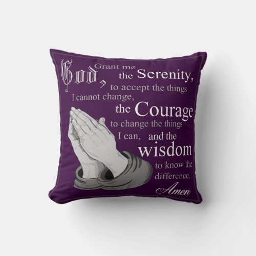 Serenity Prayer Pillow _ Praying Hands