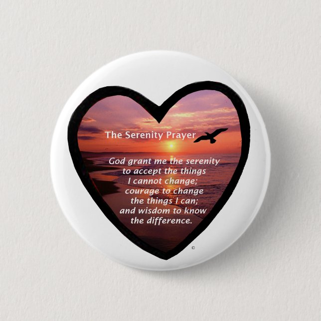 Serenity Prayer Pinback Button (Front)