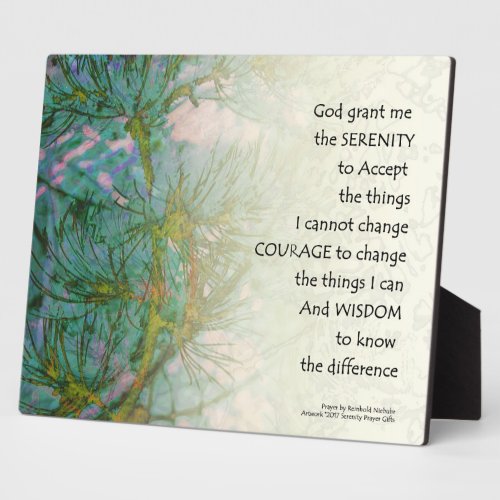 Serenity Prayer Pine Branches Plaque