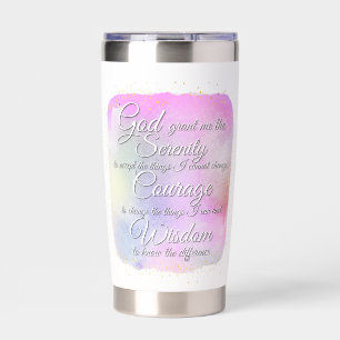 Serenity Prayer Pink and Gold Coffee Mug Insulated Tumbler